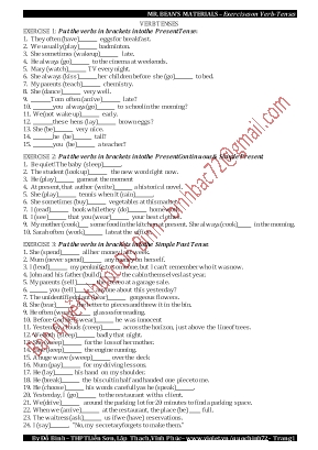 Chuyên đề tự học môn Tiếng Anh - Verb tenses - Đỗ Bình